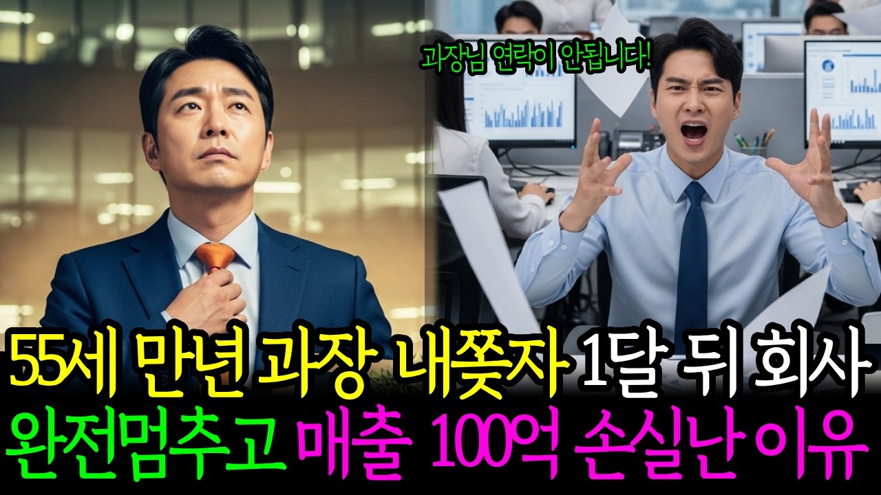 55세 만년과장 내쫓자 30일 만에… 거래처 3곳 이탈, 100억이 날아갔다. ㅣ감동사연ㅣ노후사연 ㅣ인간관계 ㅣ인생사연ㅣ오디오북ㅣ