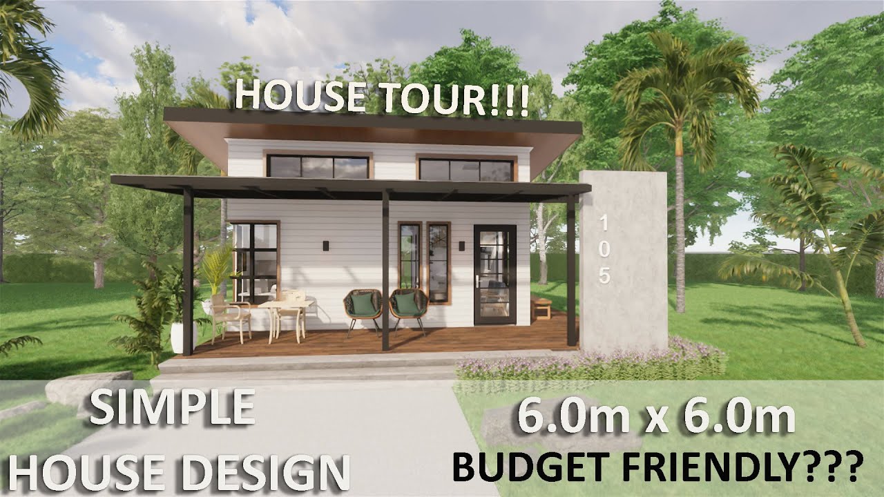 SIMPLE HOUSE DESIGN 6X6 Two Bedroom HOUSE TOUR