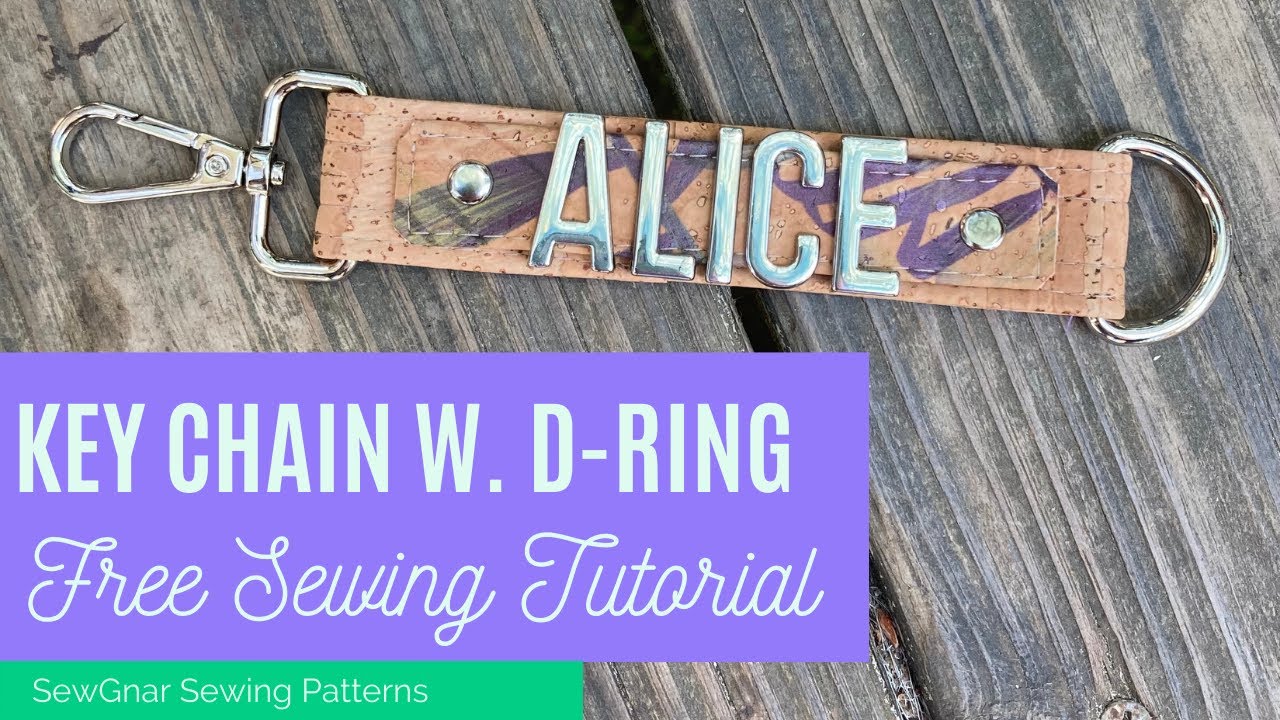 Free Sewing Tutorial: Cork Key Chain with D-Ring and Slide Letters from Krafthaus Supply