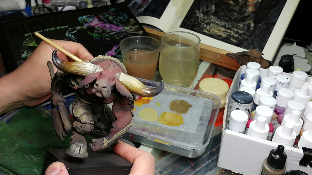 how I paint Minotaur's horn - RUSTO art and craft show   Fabrizio Russo