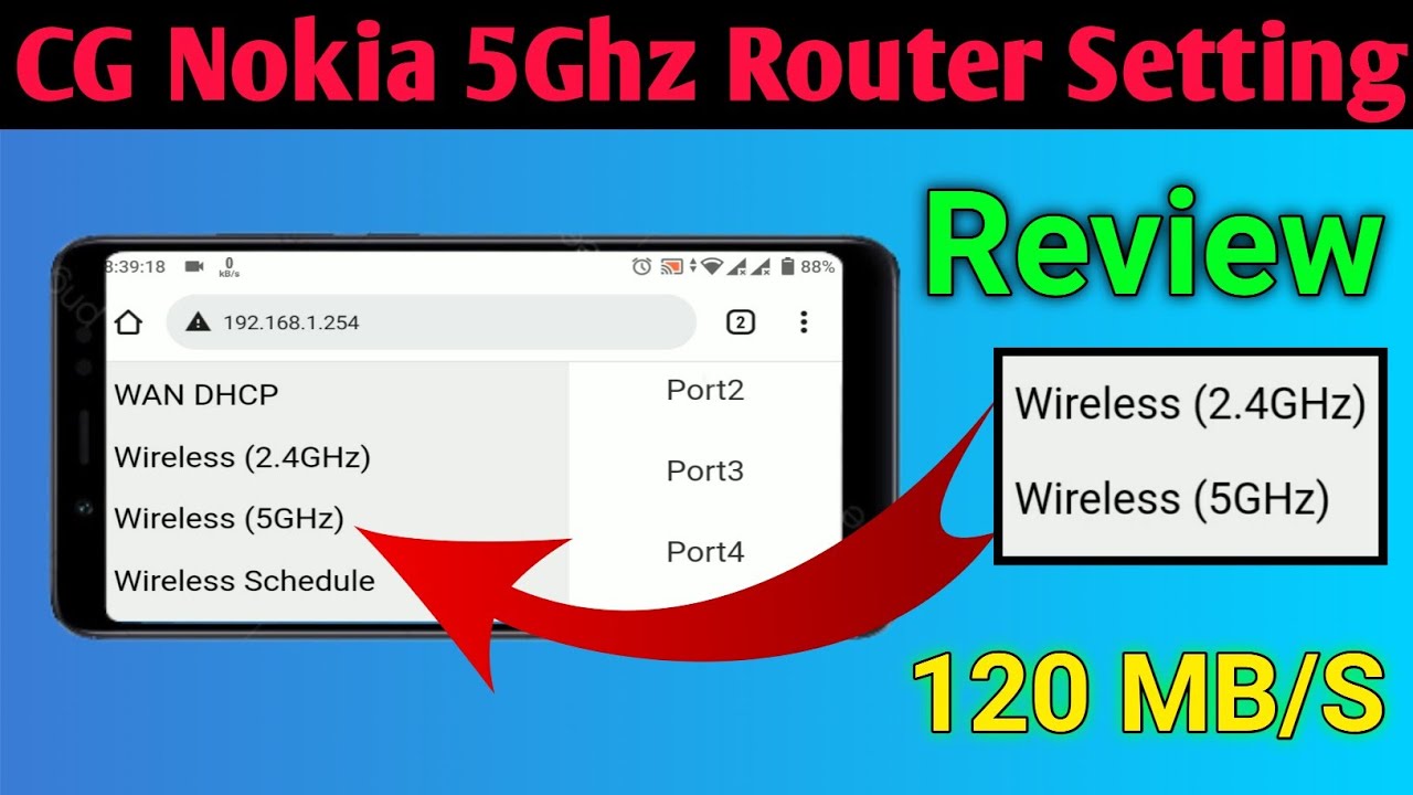 CG की Nokia 5Ghz Dual Band Router का Setting कैसा है|2.4Ghz VS 5Ghz|120MB/s|