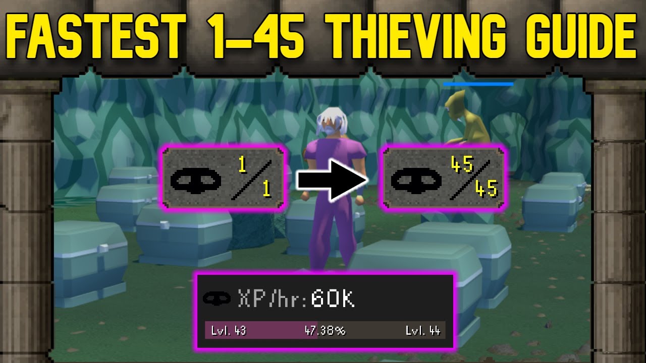 Fastest Thieving Training Guide - Low Effort - Levels 1-45 - OSRS
