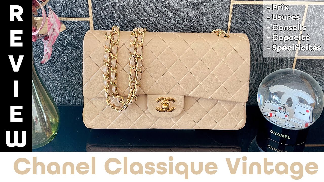 REVIEW | SAC CHANEL VINTAGE CLASSIQUE MOYEN BEIGE | Prix, Usures, Capacité | Mymy Experiment