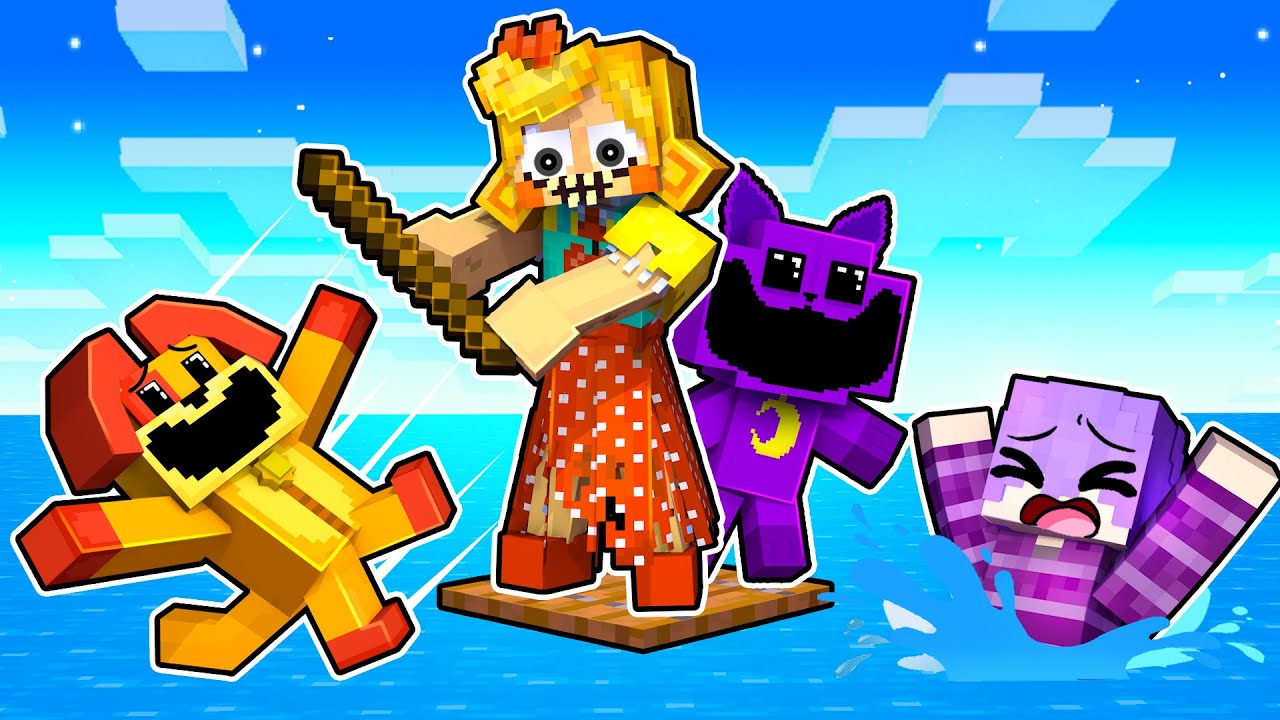 Один человек на плоту «Мисс Восторг» в Minecraft!