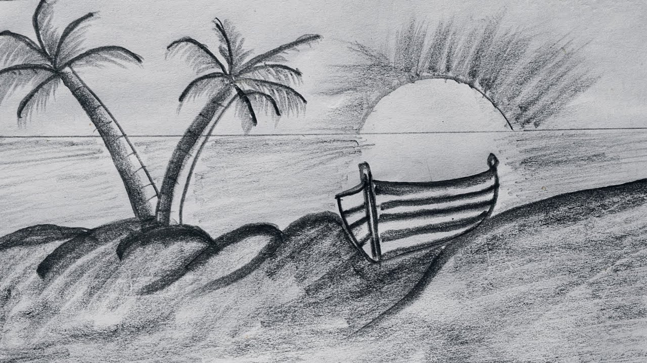 House river side scenery drawing art #how to draw amazing house river side scenery #