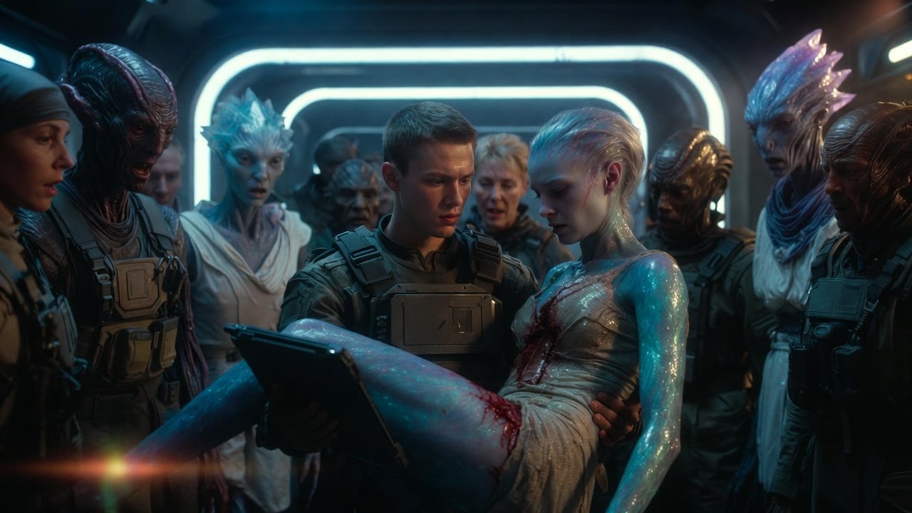 Human Engineer Defies Galactic Law to Save an Injured Alien Servant 🌌❤️