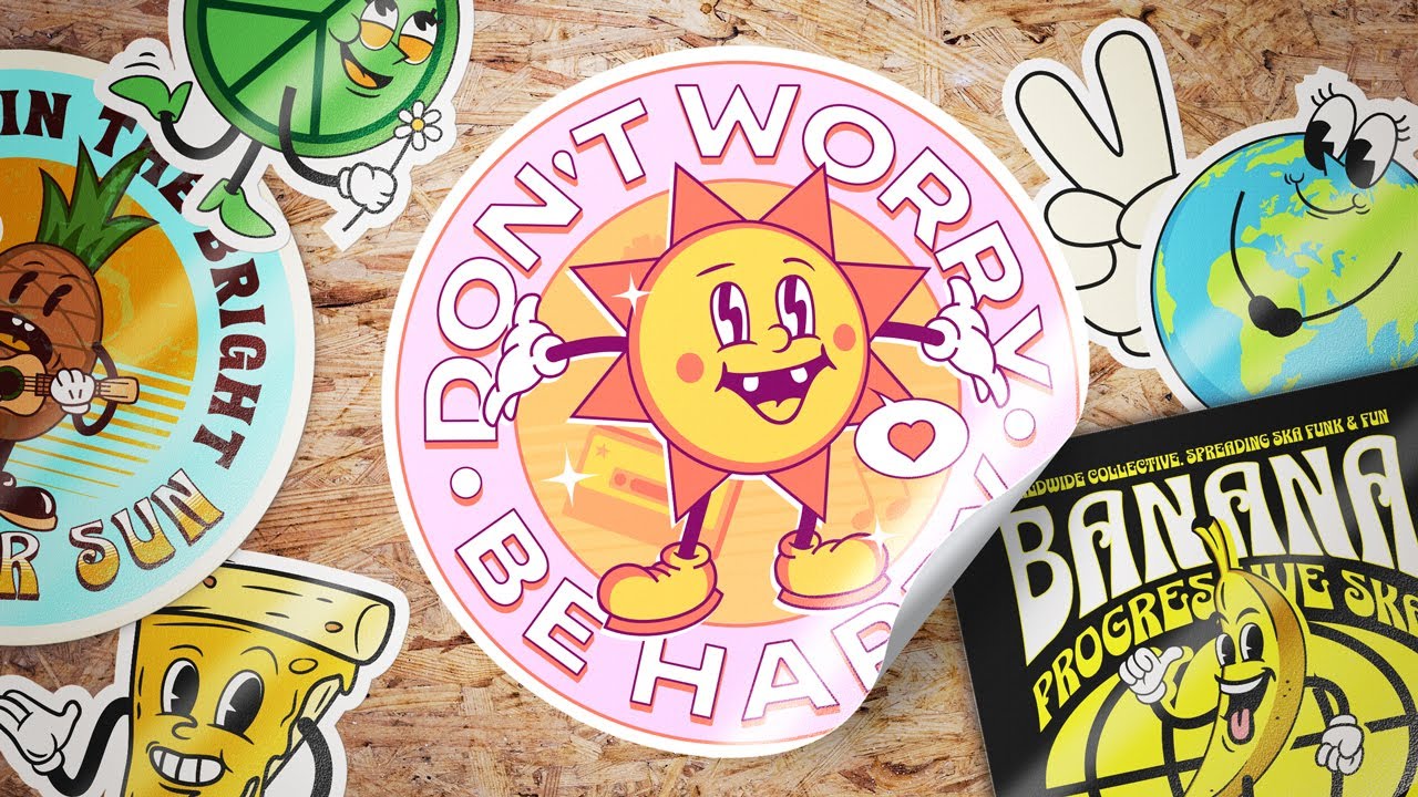 How To Design 90s Retro Cartoon Stickers Without Photoshop