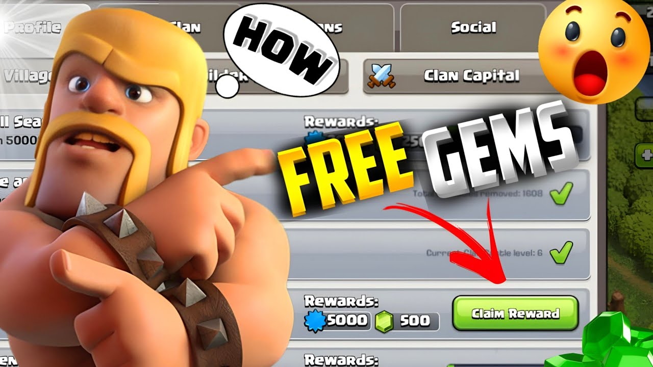 How I GET FREE GEMS 700 + 200 Gems | Clan war wealth | Clash of clans