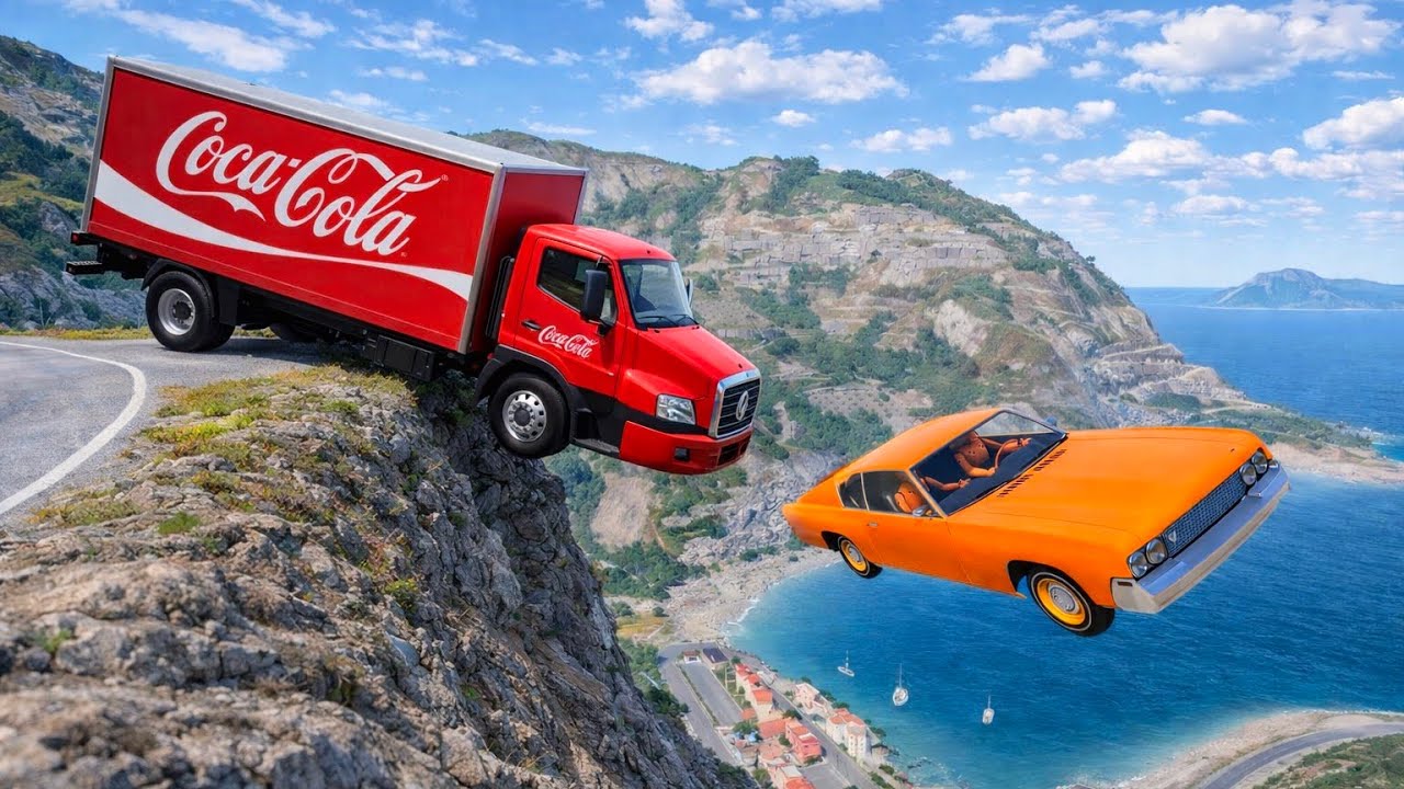 Mountain Edge Madness – Insane Car Drop! 😈 | BeamNG Drive #70!