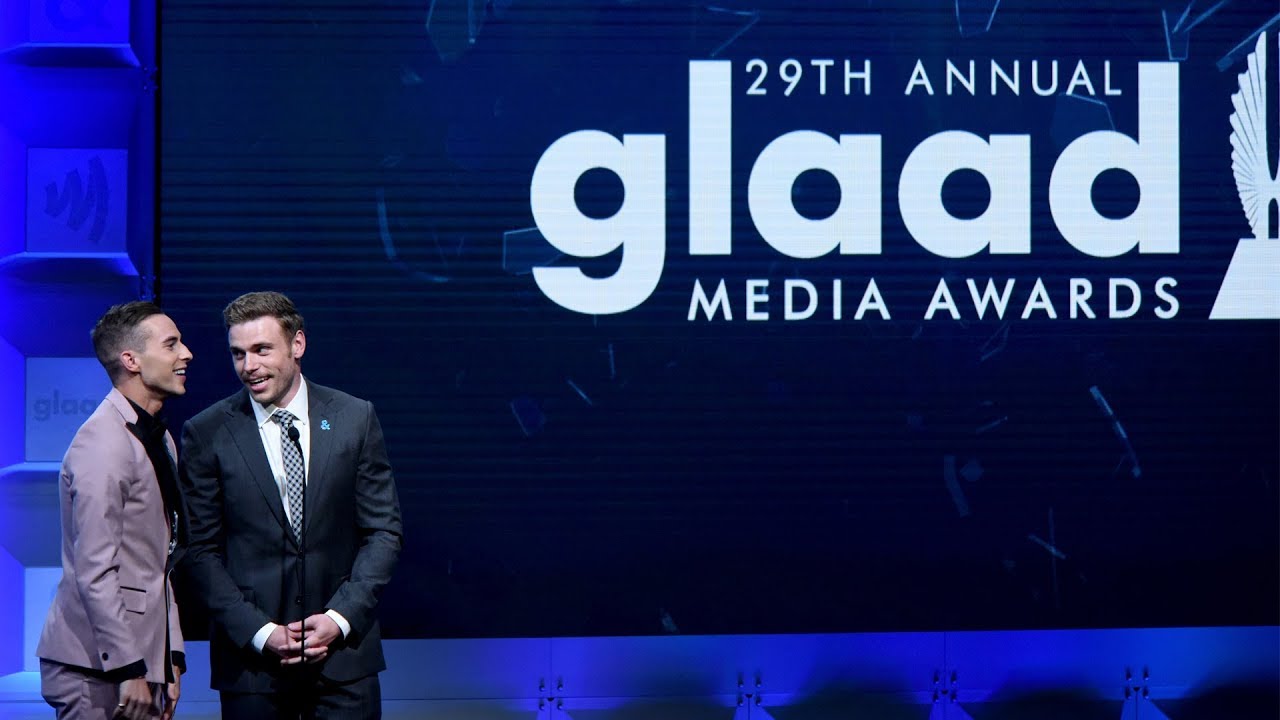 Gus Kenworthy & Adam Rippon kiss on stage | 29th Annual GLAAD Media Awards