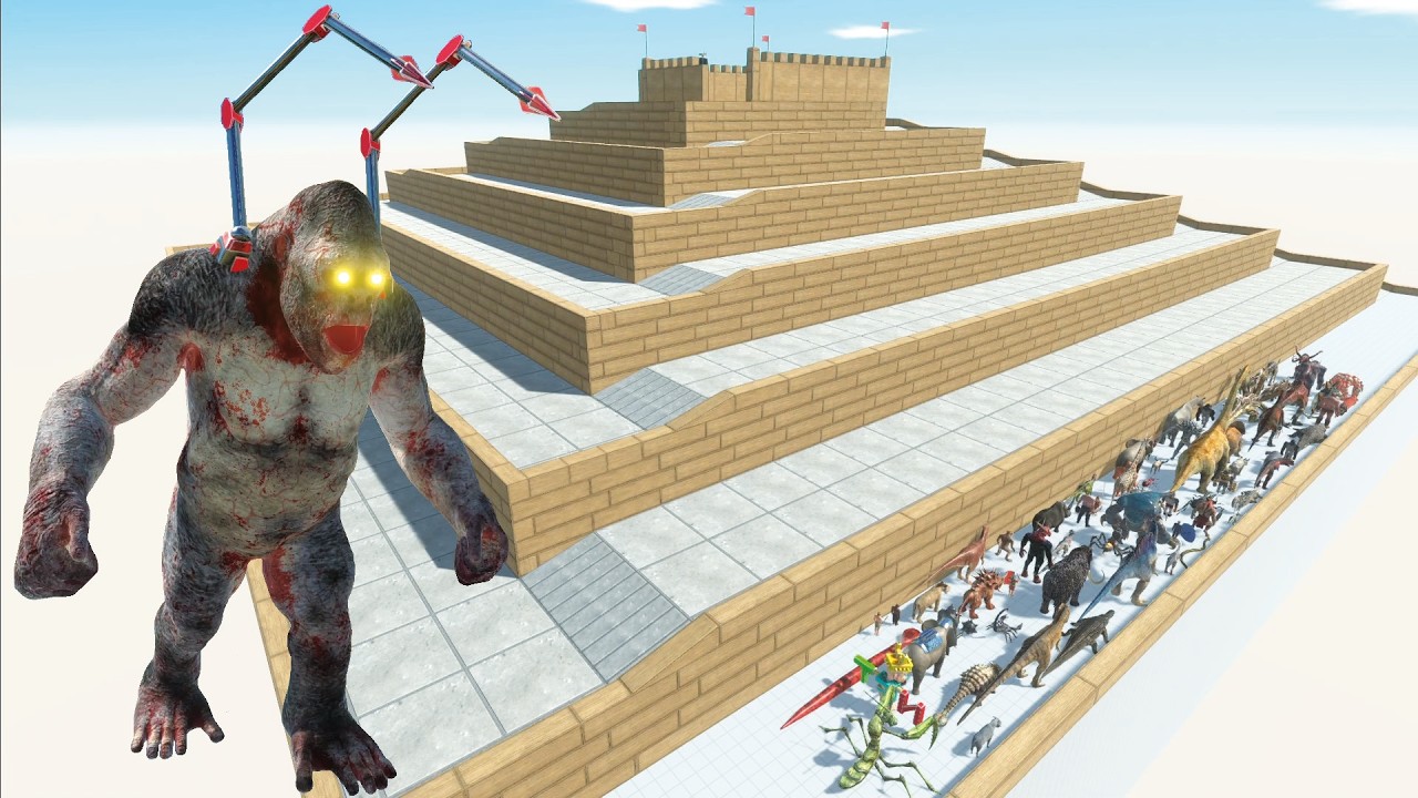 ESCAPE FROM ALIEN GORO - LAST SURVIVOR - UPHILL COURSE - Animal Revolt Battle Simulator