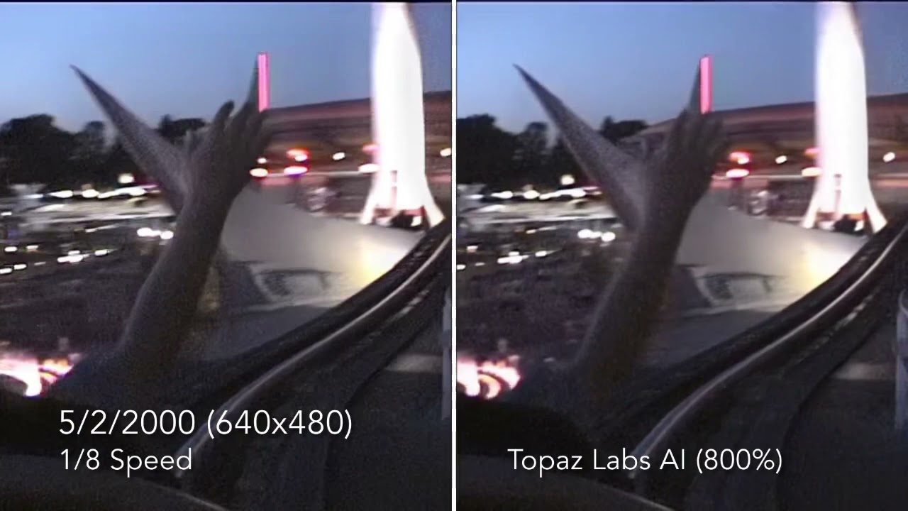 Topaz Labs A.I. slow motion (Disneyland Rocket Rods, 5-2-2000)
