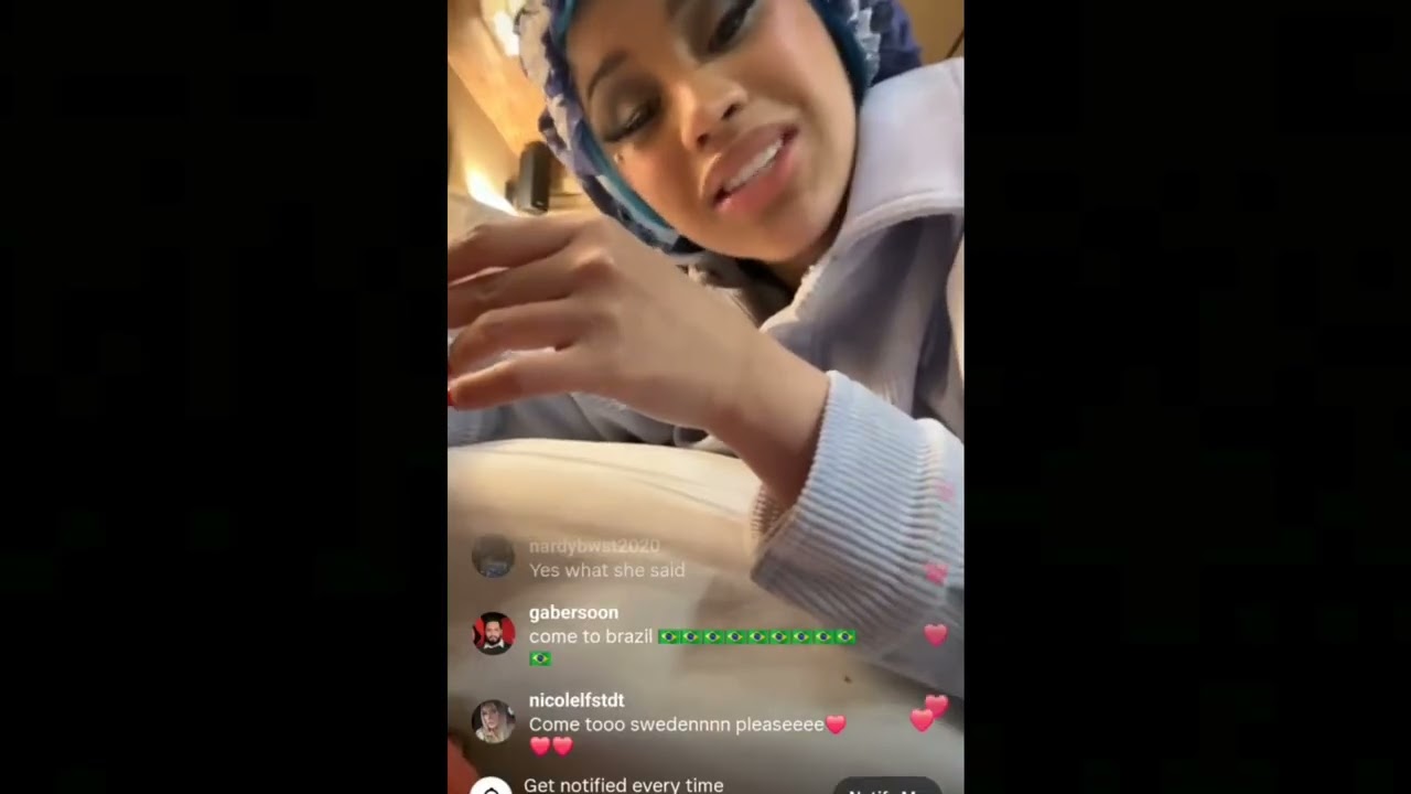 Cardi live from her tour bus