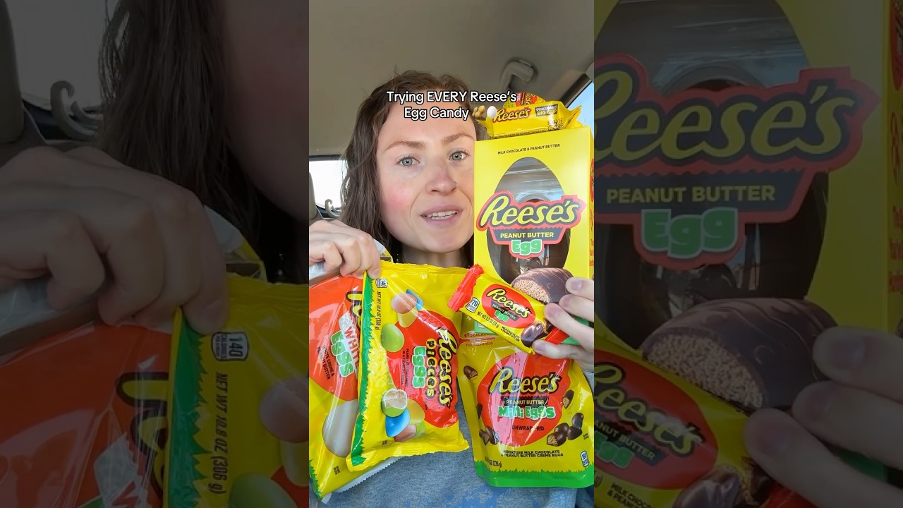 trying EVERY Reese's Egg I could find... 🥜🥚 #reeses #easter #candy #eastercandy