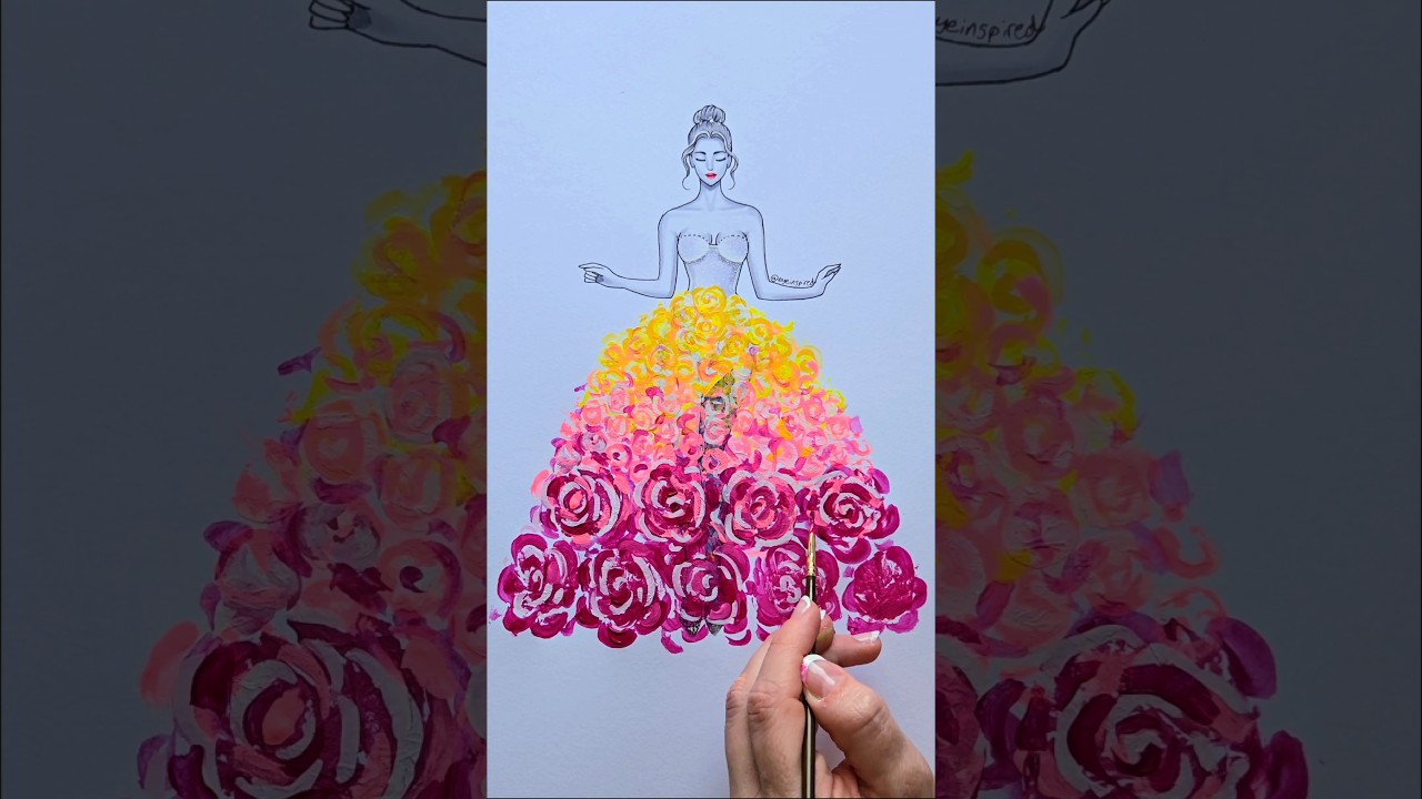 Rate this dress 1 to 10 ♡ #art #artwork #artist #paint #painting #satisfying #fashion #style #Design