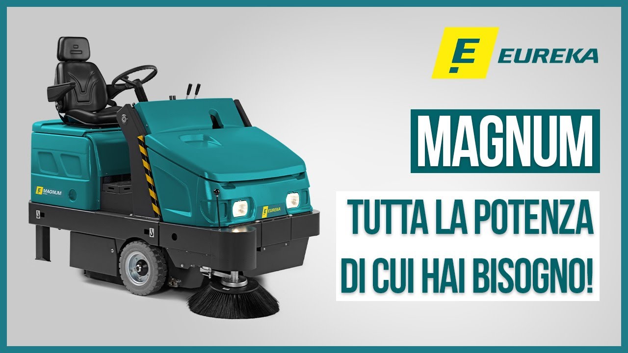 Spazzatrice Industriale Uomo a bordo Eureka Magnum | Macchina Pulizia Pavimenti per Grandi Aree