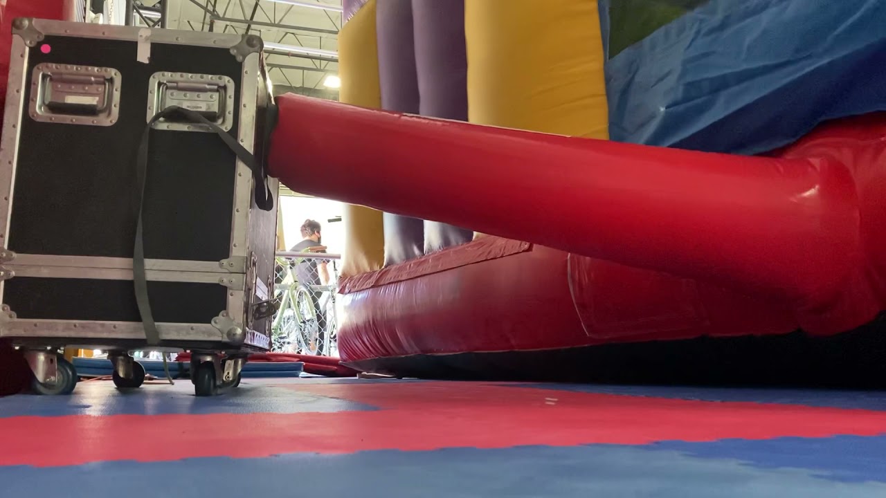 Bounce house blower view.