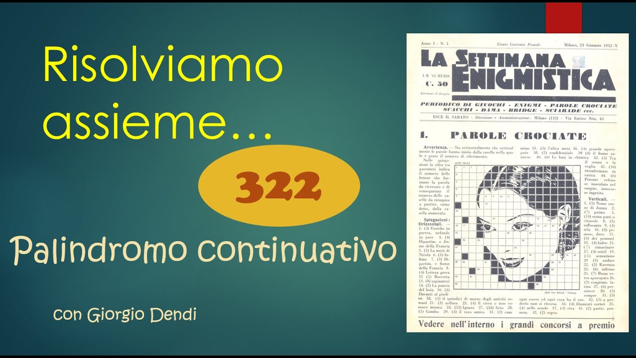 Risolviamo con Massimiliano un PALINDROMO CRITTOGRAFICO della Sibilla?