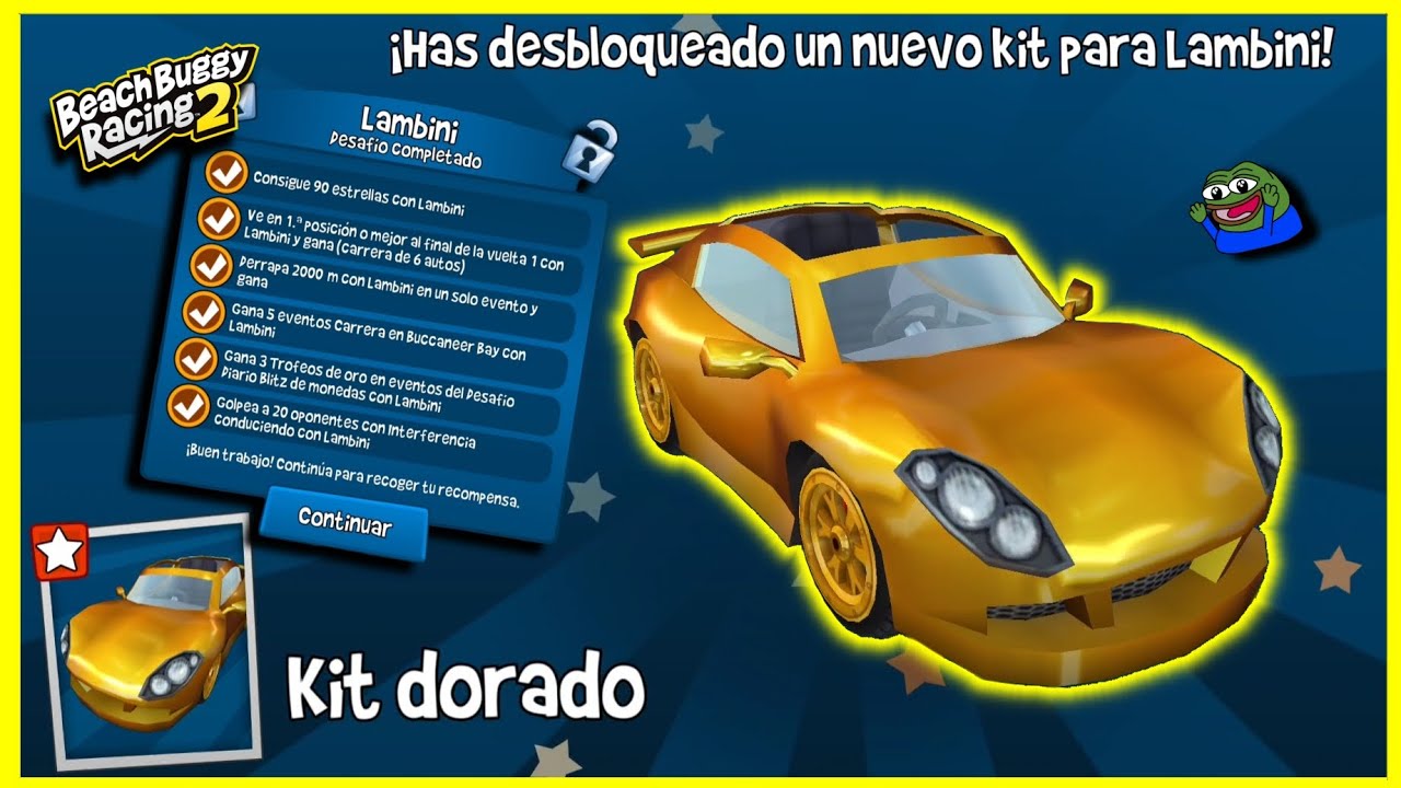 DESBLOQUEANDO NUEVO KIT DORADO de LAMBINI - BEACH BUGGY RACING 2 - BBRACING2 - BBR2 🏖️