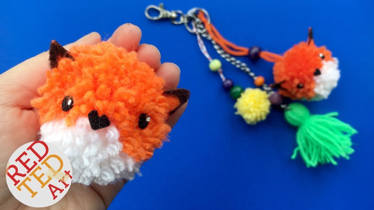 Pom Pom Fox DIY Charms - Easy Backpack Charms - love DIY Pom Pom Charms
