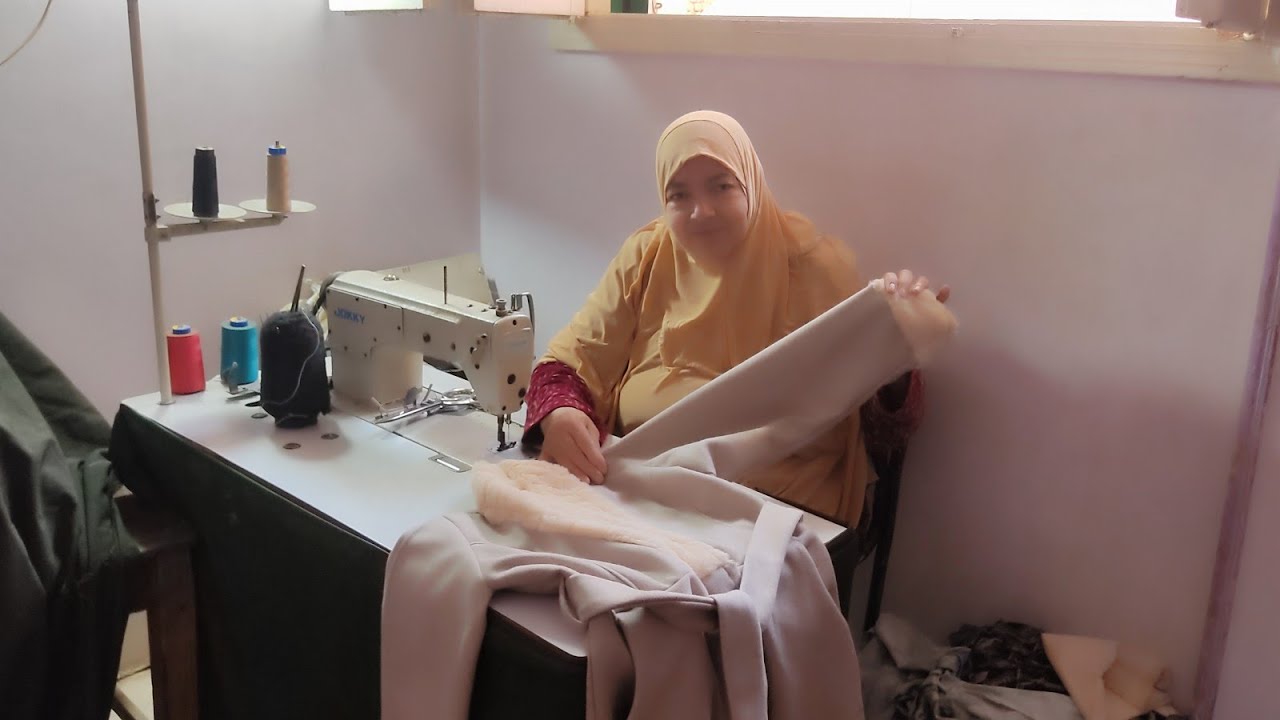 اول مره على القناه قص وخياطه بالطو الجوخ ٢ متر الا ربع قماش