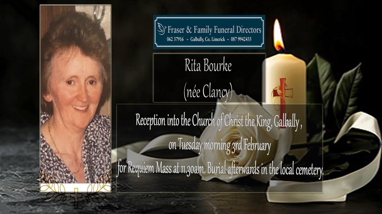 The death has occurred of Rita Bourke (née Clancy) Rip.