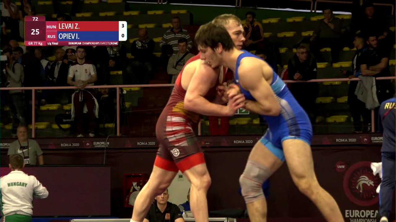 1/4 GR - 77 kg: Z. LEVAI (HUN) v. I. OPIEV (RUS)