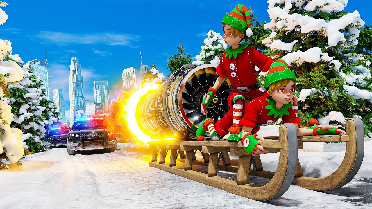 Annoying Cops As Evil Elf's In GTA 5 RP