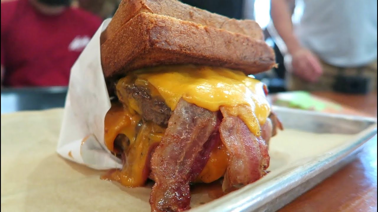 Double Behemoth Grilled Cheese Burger Challenge