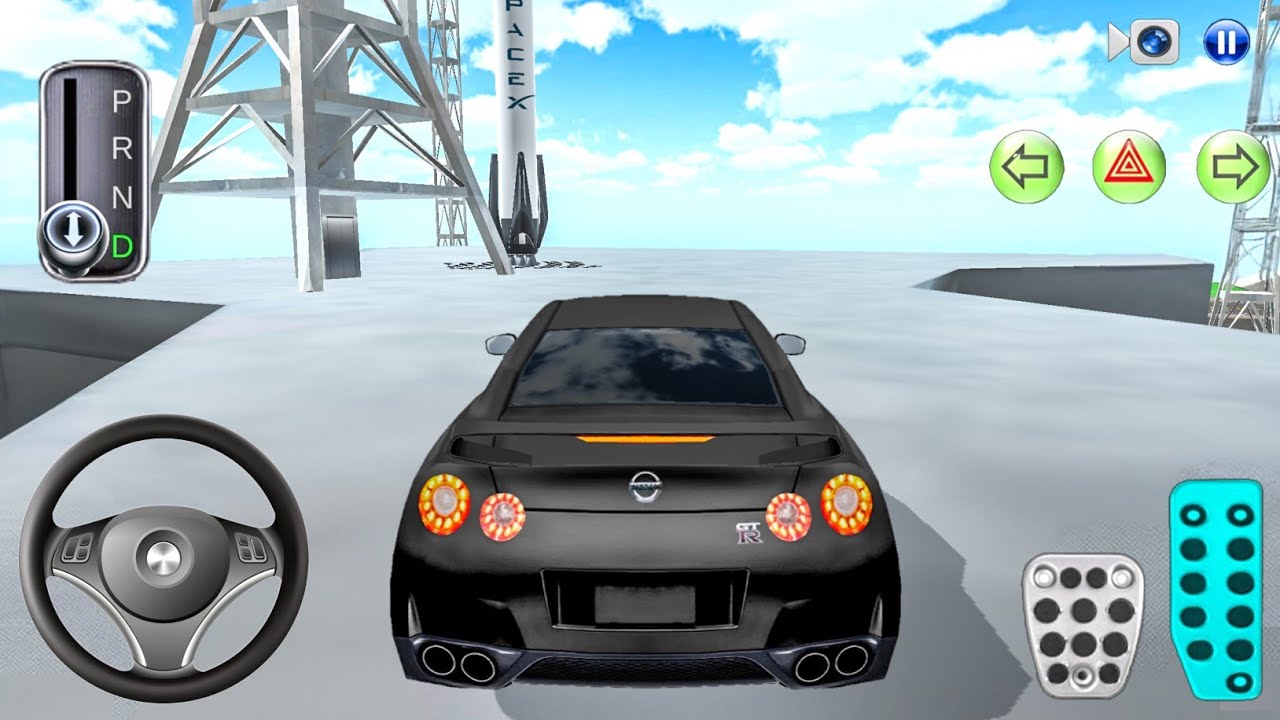 Space Travel with Rocket Launch & New Black car Nissan GTR R35 - 3D Driving Class game android game