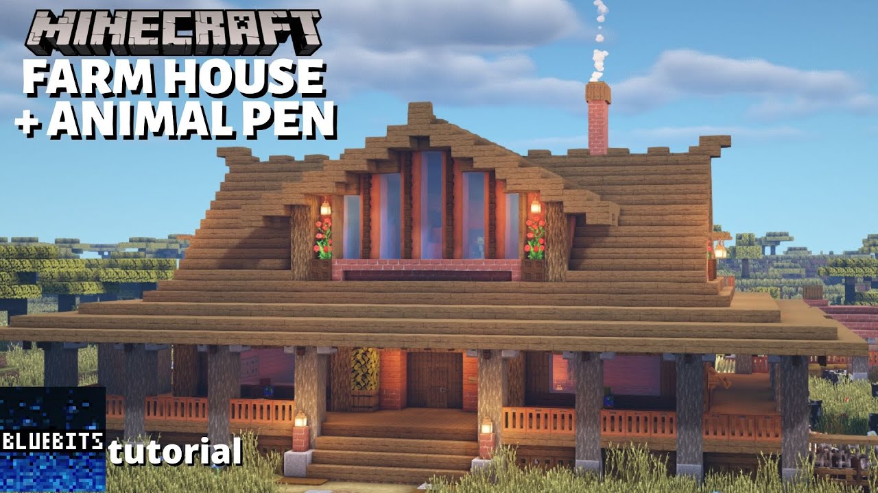 Minecraft Tutorial - How to Build a Country Farm House #11