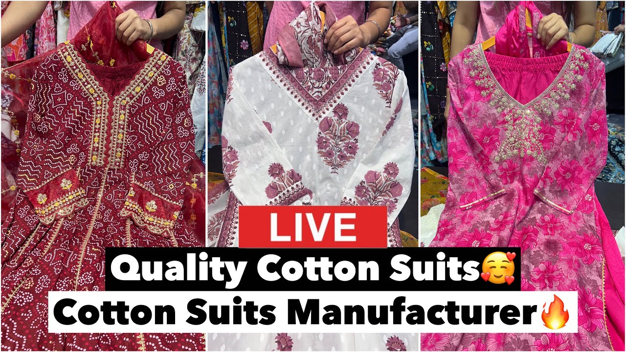 Beautiful Suits 💕| Kurti Wholesale Market in Jaipur 2024  | 100% Cotton Suits | LN Textiles Jaipur