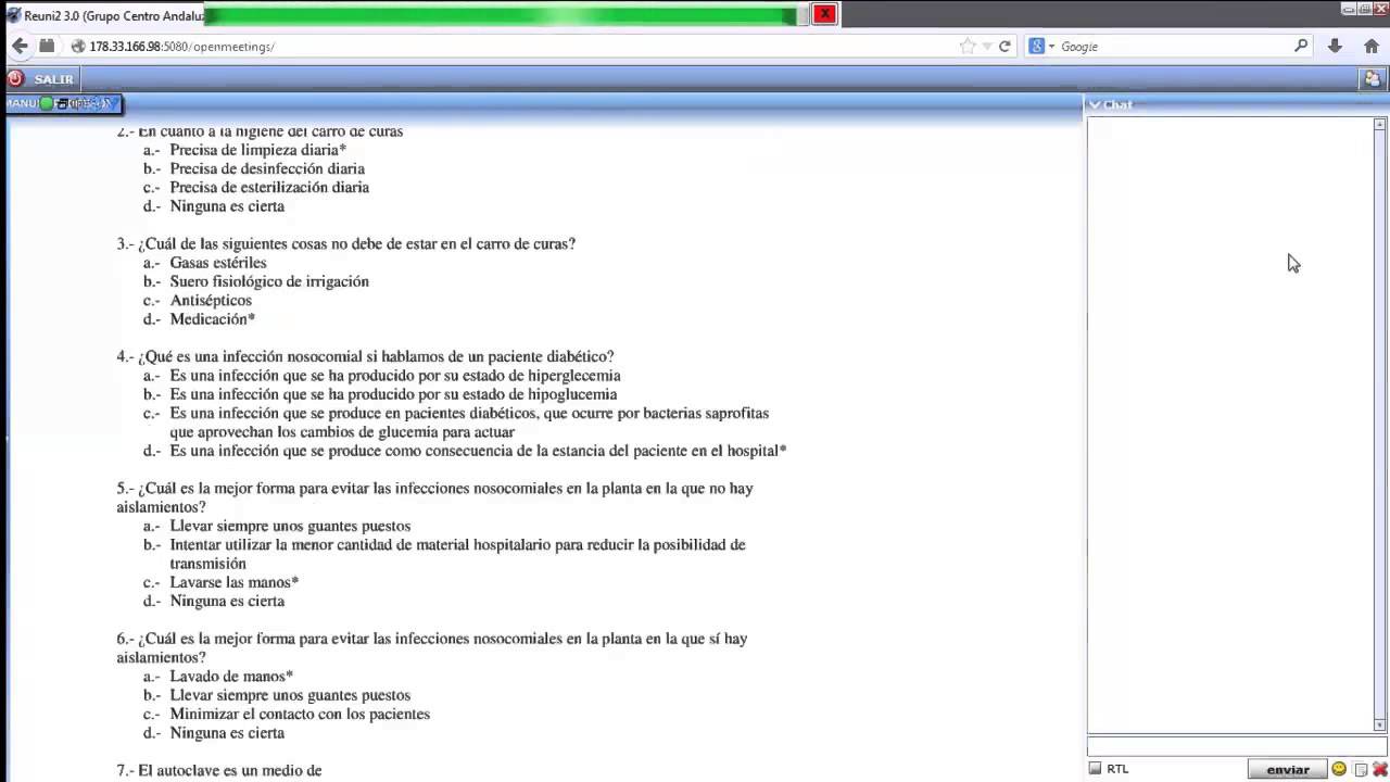 Módulo de Técnicas Básicas en Enfermería: corrección de test general pregunta 1 a 5