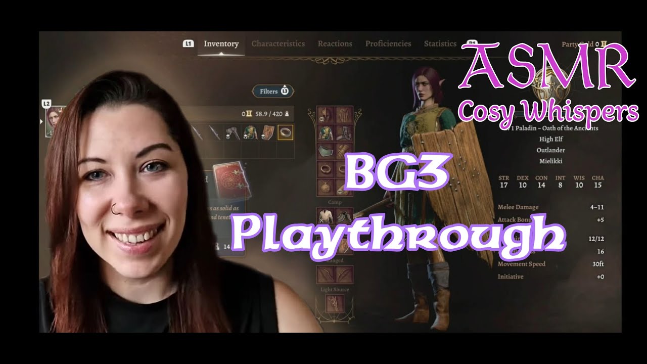ASMR Whispers - First Solo Baldur's Gate 3 Playthrough Ep 01
