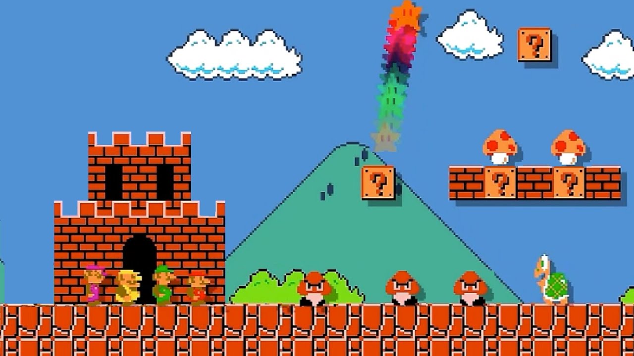 Super Mario Bros Remastered HD: СОВМЕСТНАЯ ИГРА ДЛЯ 4 ИГРОКОВ