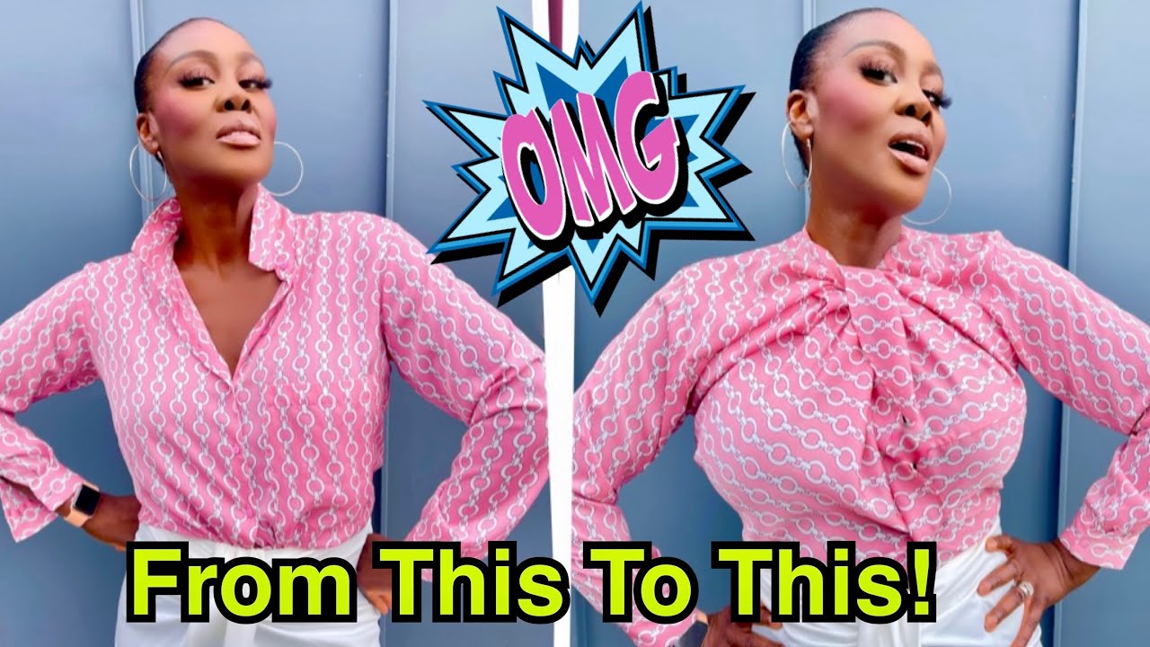 🙌🏾 VIRAL FASHION HACK : NEW FAVORITE WAY TO STYLE BUTTON UP BLOUSES!  👀 👚 💕