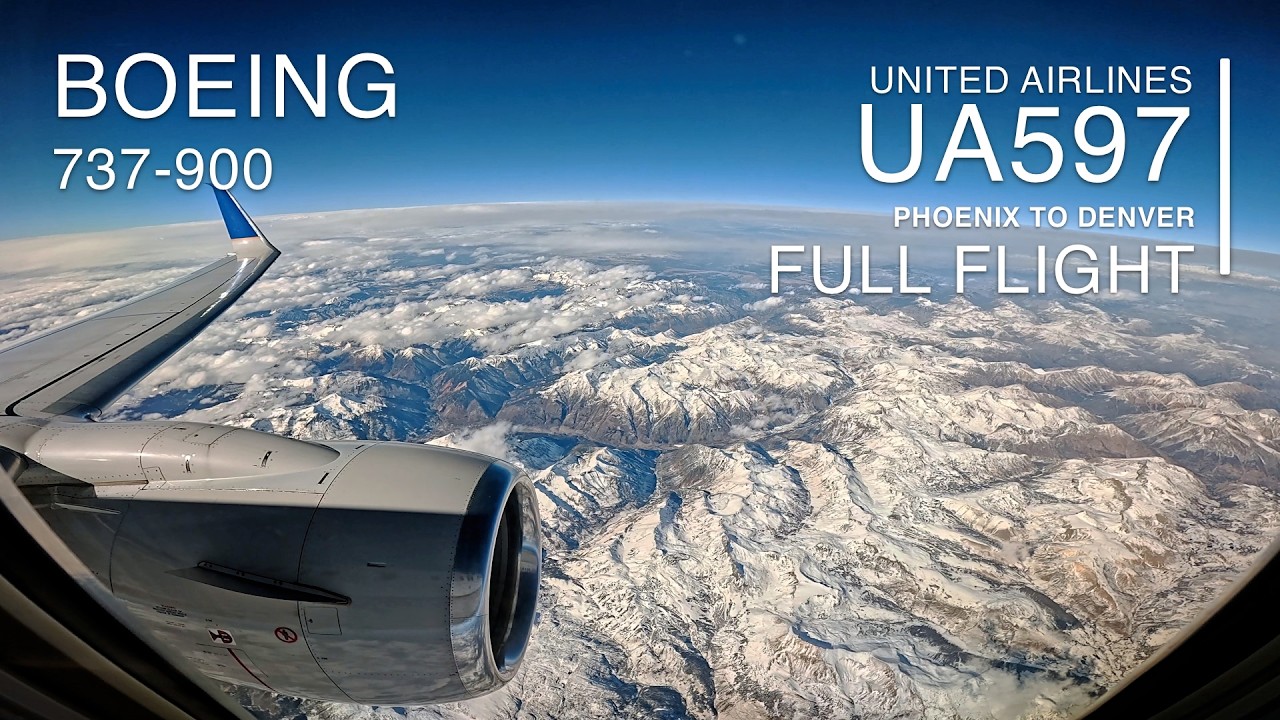 FULL FLIGHT [4K]: Phoenix to Denver | United Airlines UA597 - Boeing 737-900 - PHX to DEN