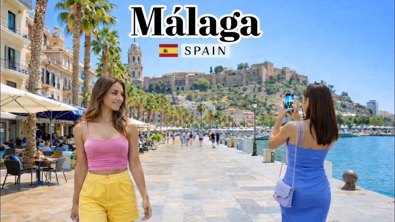 MALAGA SPAIN 🇪🇸 SUMMER 4K WALKING TOUR