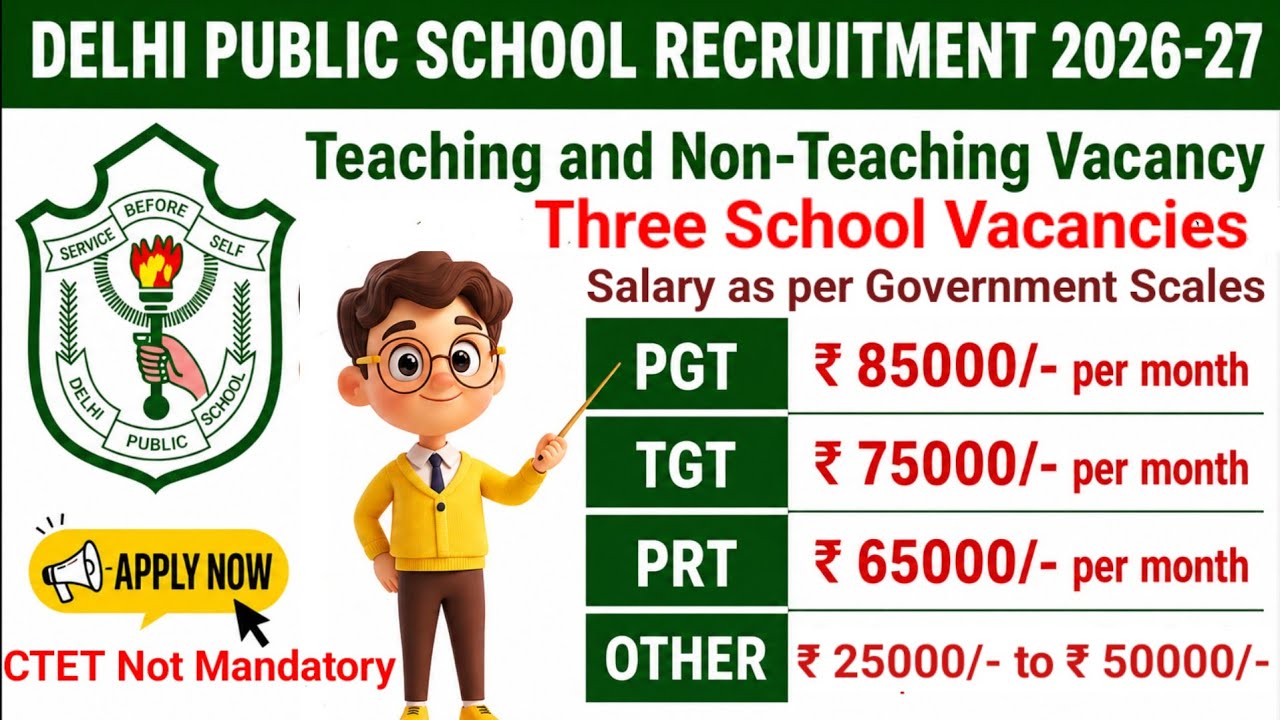 Delhi Public School Recruitment 2026 #dpsvacancy #delhipublicschool #pgtjob #tgtjobs #prtjobs 