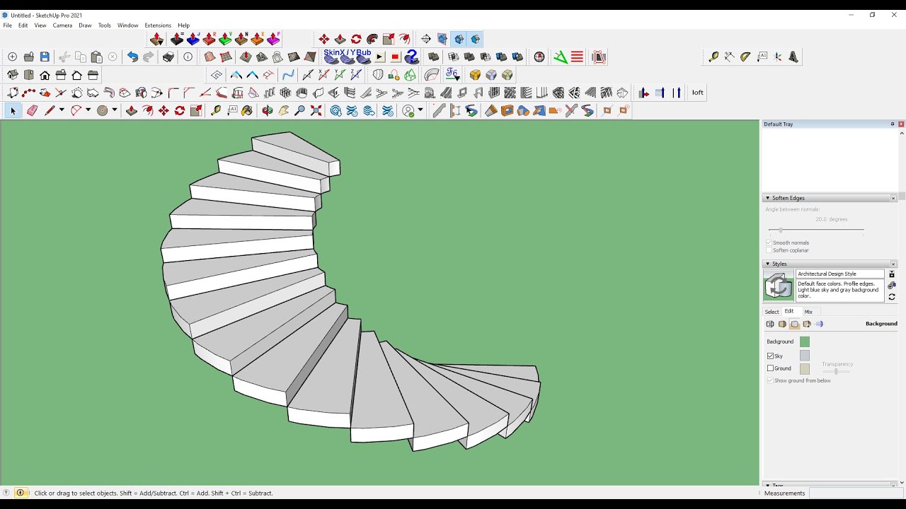 Circular Staircase design in Sketchup