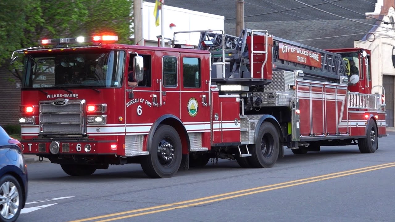 Wilkes-Barre Fire Department Engine 1 & Truck 6 Responding 5/12/22