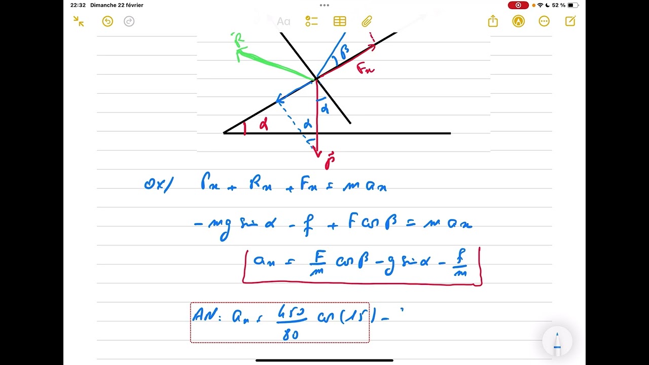 Loi de Newton exercice 3