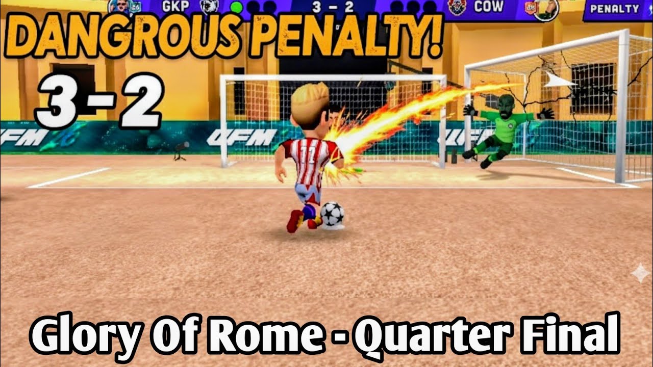GKP 2(3) - 2(2) COW | GLORY OF ROME - Quarter Final| Mini Football Gameplay Tournament #penaltyshoot