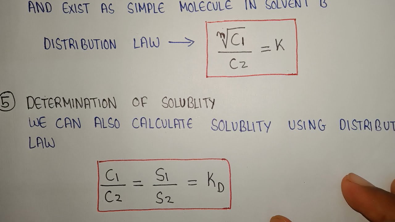 Applications of distribution law | partition law application | solubility of drugs