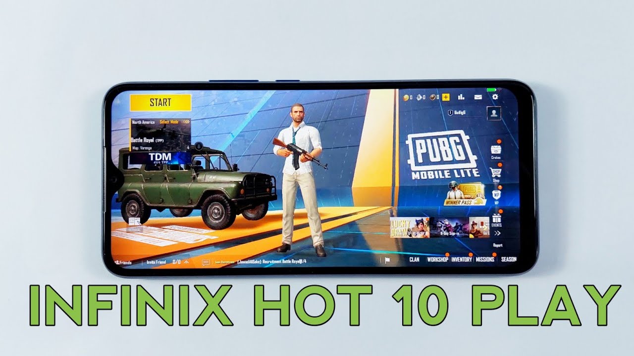 Infinix Hot 10 Play Test Game PUBG Lite | Ram 4GB