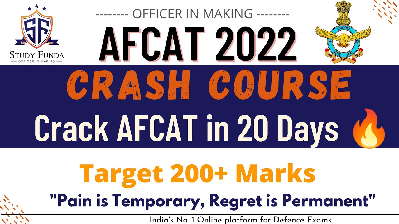 AFCAT 2022 Crash Course - Crack AFCAT in 20 Days🔥| Best Course with Practice | Study Funda Defence