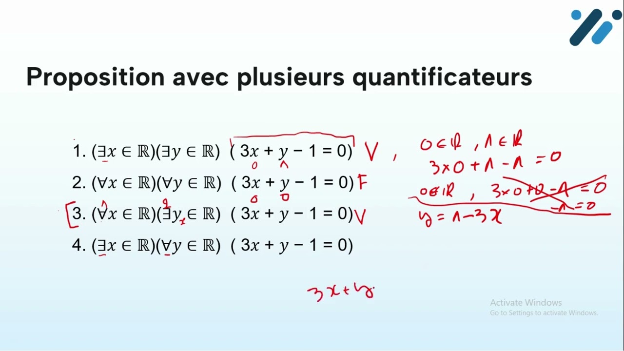 Explication Simple B'Darija: Notion de logique  -  Proposition &agrave; plusieurs Quantificateurs