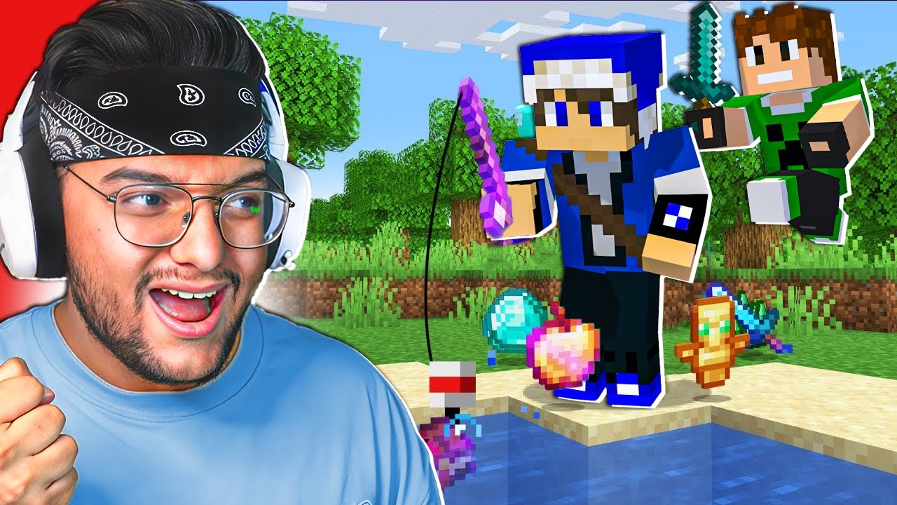 ماينكرافت لكن الصيد يعطيك موارد OP || ( الغش الحلال ) !؟ || MINECRAFT