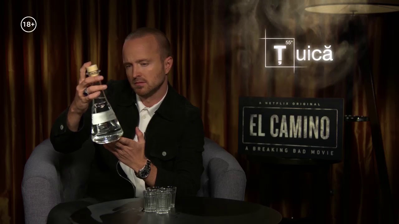 Aaron Paul tries romanian drinks