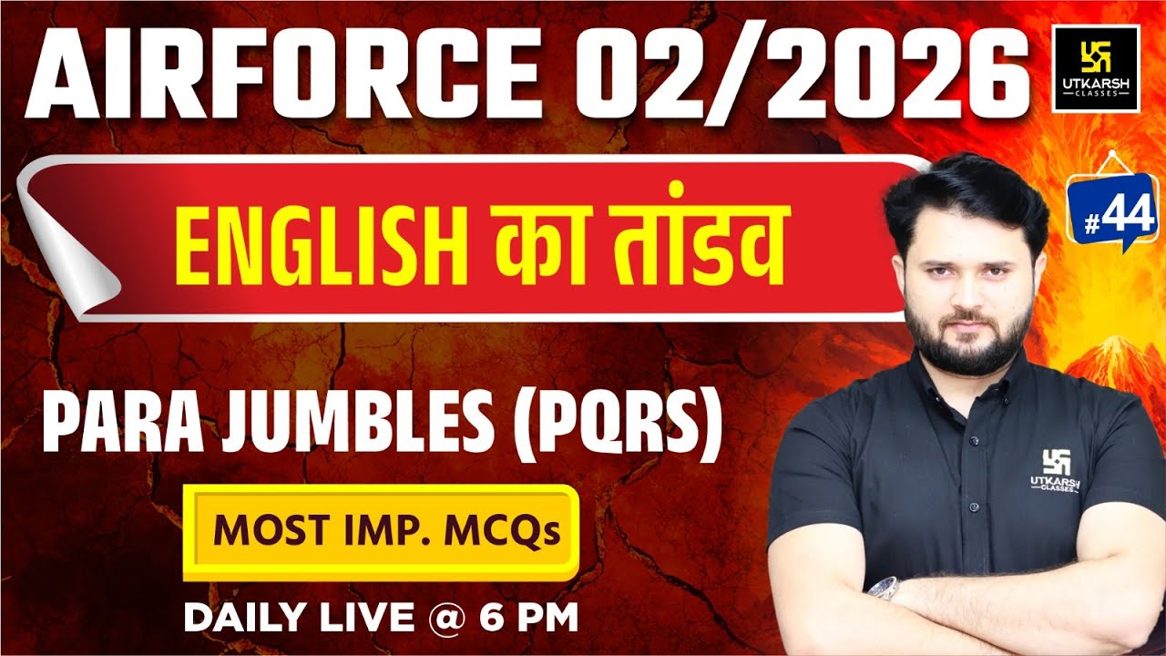 Airforce  2025 | Para jumbles (PQRS) | Utkarsh Defence Academy | Vikas Sir